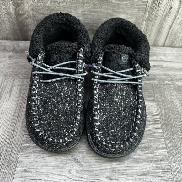 Hey Dude Wendy Fold Kids size 2 Brushed Cozy Slip On Shoes - Picture 4 of 8
